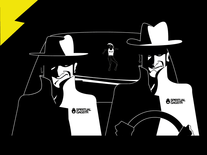 Noir Gangsta animation animation black contrast funny gangster goat illustration minimalistic noir scary simple white