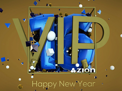 VIP | Happy New Year - 2016 baloon cinema 4d cloner concert event explosion graphics new year party photoshop poster shapes