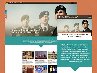 Hispanics in the U.S. Army army hispanics military news pentagon responsive sections ui user experience ux war website
