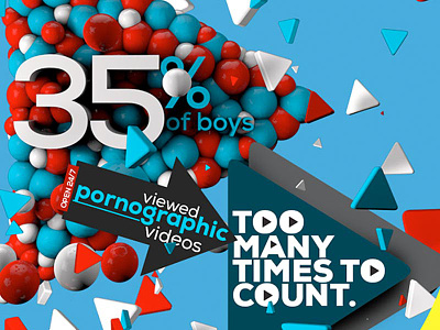 the REALITY of TEENS & PORN: #protectyourteen 3d cinemad 4d composition infor graphic poster stats typography