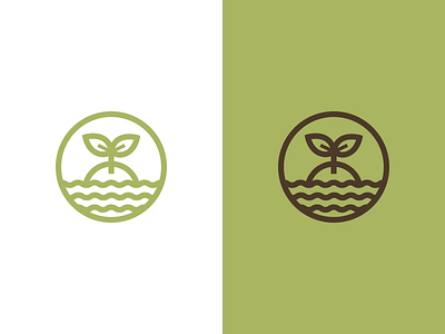 The Nursery logo ver. 2 environmental green island leaf lined logo natural nursery stroke the nursery