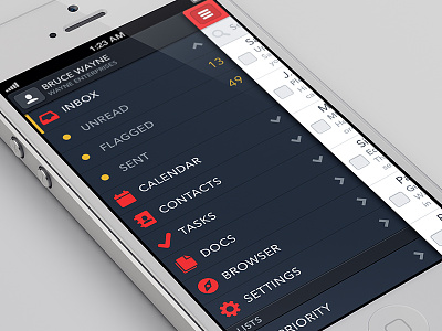 iOS hamburger menu design hamburger interface ios iphone list menu mobile navigation sidebar ui