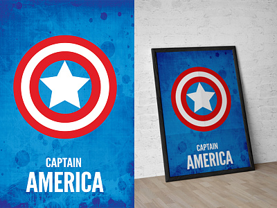 CAPTAIN AMERICA - Minimal poster america blue captain marvel minimal poster usa wellposter