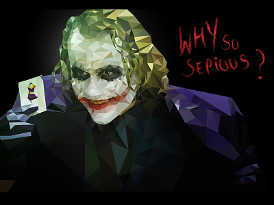 Joker -Low poly illustration adobe batman heath ledger illustration joker low low poly marvel poly superhero wellposter