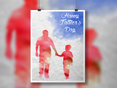 Father's day Poster design day design everything fathers god illustration india love parents poster respect watercolor