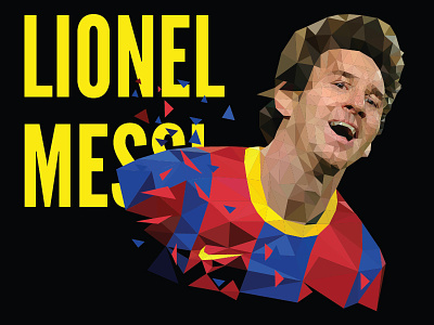 Messi Low poly poster fcb fifa flat game low poly messi poster triangle