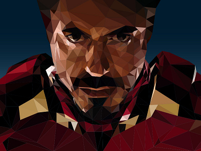 Iron Man | Low poly Illustration avengers illustration india iron man low poly marvel poly robert downey superhero vector