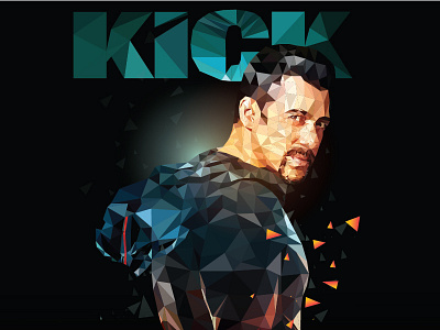 Kick The movie | Salman Khan bollywood cover flat illustration india khan kick minimal movie polygon poster salman
