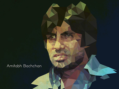 Amitabh Bachchan Low poly illustration