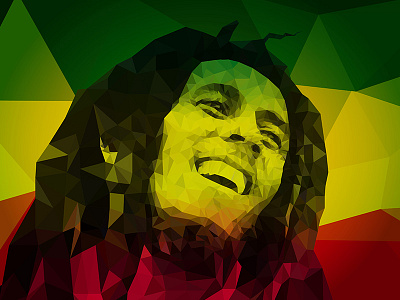 Tribute to Bob Marley - Low poly abstract adobe flat illustration illustrator iphone 6 low poly musician triangulation tribute ui vector