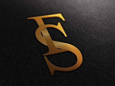 FS Logo Design black design elengant freelance golden logo royal text typography