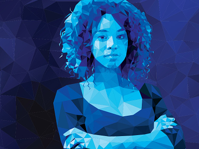 Women Low Poly Portrait abstract blue background creative vector design design low poly new polygon polygon portrait trend