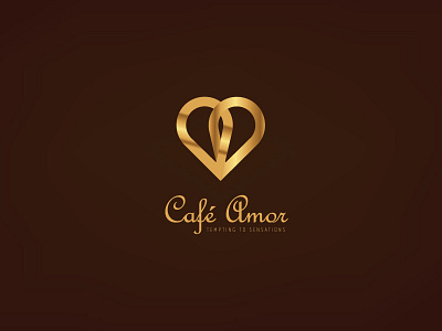 Cafe Amor - Logo Design 2017 abstract cafe golden heart logo design love modern music talk