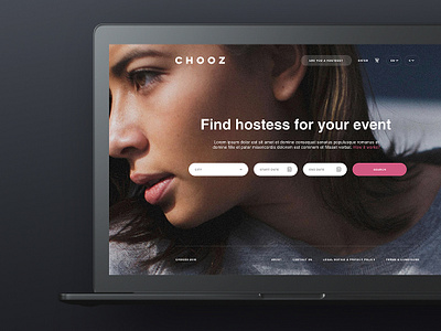 Chooz agency app design hostess landing marketplace models ui ux web