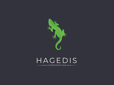 Hagedis Corporation Logo adobe brand corporation design dribbble illustration lizard logo typography vector