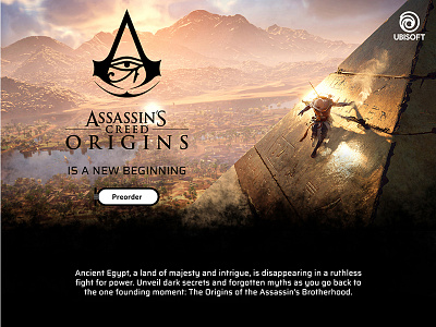 Daily UI 003 - Landing page AC Origins assassins creed origins daily ui landing page