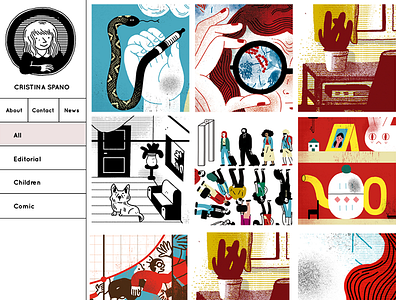 Cristina Spano's website concept illustration portfolio ui ux website