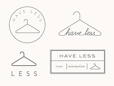 have less concepts clothing hanger logo minimalism reuse sans serif type typography