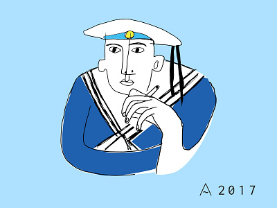 Sailor 2017 abs ad batumi black festival illustration sailor sea sketch sticker