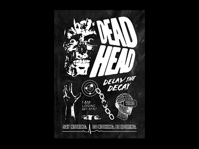 007 - Dead Head band merch bandmerch design graphic graphic design halloween halloween rebound horror music poster poster a day poster design rebound scary skull skull art skulls typography zombie zombies