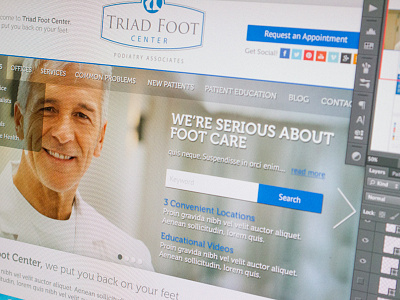 Triad Foot Center Homepage design mockup ui ux web webdesign website wordpress