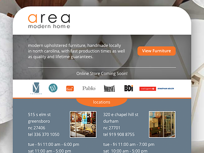 Area Modern Home - Splash Page areamod css furniture greensboro html responsive web webdesign