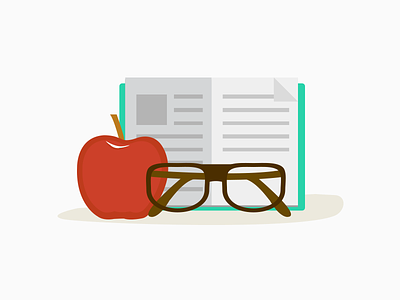 Icon for school apple book education flat flat icon glass hipster icon school text