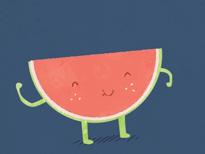 Happy watermelon watermelon illustration