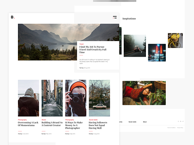Photography Blog Design blog design interface logo ui website