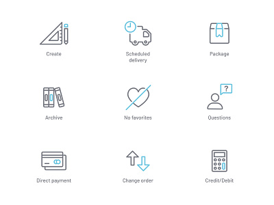 Line icons for B2B platform