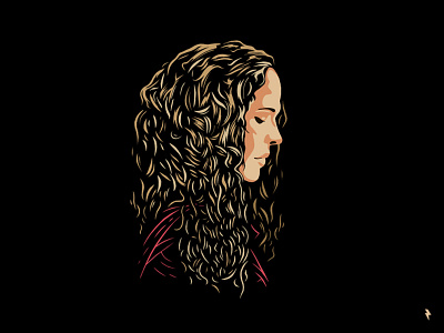 Girl blonde blondie character curly face girl graphic design hair head illustration linework long hair music outline sad shy side silhouette vector woman