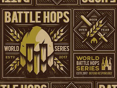 Battle Hops identity label package poster product promo