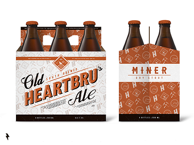 Old Heartbru's Ale beer branding emblem label logo mark package product