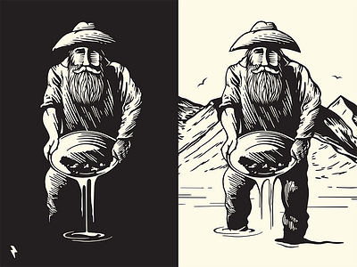 Old Prospector Character Idea character character design drawing flat graphic graphic design illustration kids sketch vector