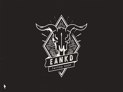 Eankd Version 2 blackwork branding emblem identity linework logo logotype mark occult tattoo tattoo shop vector