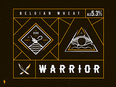 Warrior Sticker beer beer package branding emblem keg linework logo mark package sticker vector