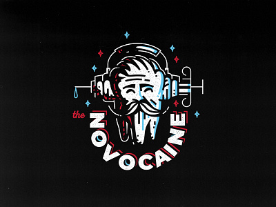 The Novocaine branding character flat graphic graphic design icon illustration linework logo logotype mark music novocaine teeth tooth typography ui ux vector vintage