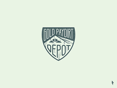 Gold Paydirt Depot 3 branding emblem flat gold graphic graphic design hobby icon identity illustration linework logo logotype manufacturer mark package paydirt ux vector vintage