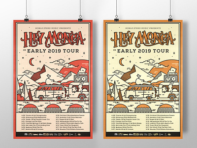 Hey Monea Tour Poster color options