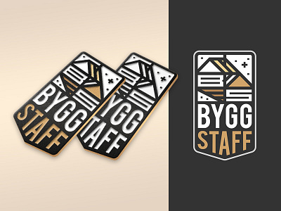 ByggStaff badge branding building carpenter construction emblem graphic design horizon house icon illustration logo mark roof sticker ux vector vintage wood woodwork