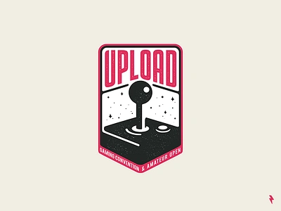 Upload Convention Idea 2 8bit branding controller convention emblem esport flat game graphic design illustration joystick logo logotype mark rocket stars typography upload vector vintage