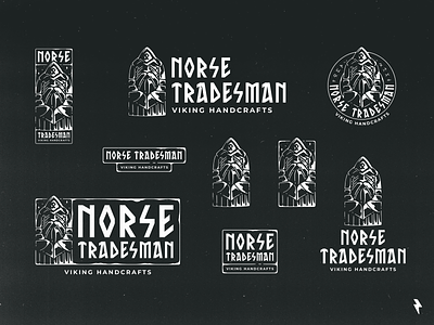 Norse Tradesman Pt.2 branding character crow graphic design handcraft helmet illustration linework norse norse mythology odin raven rune runes scandinavia scandinavian typography vector viking warrior