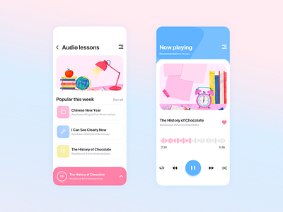 Audio lessons app concept