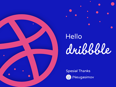 Heeey! My First Shot! blue dribbble firstshot flat hello thanks