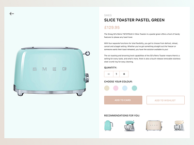 E-commerce Page dailyui shop smeg turquoise