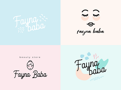 Cosmetics shop logo versions beauty logo logotype shop