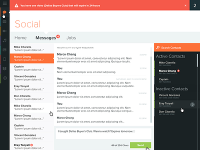 Portal Social Messaging Screen