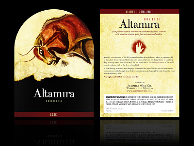 Altamira altamira packaging sangiovese wine label