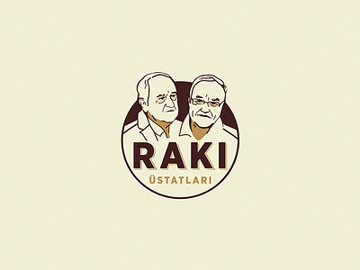 Raki Ustatları face illustraion logo portrait vintage