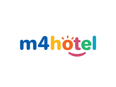 M4 Hotel design face graphic design holiday hotel logo number smile sun vacation